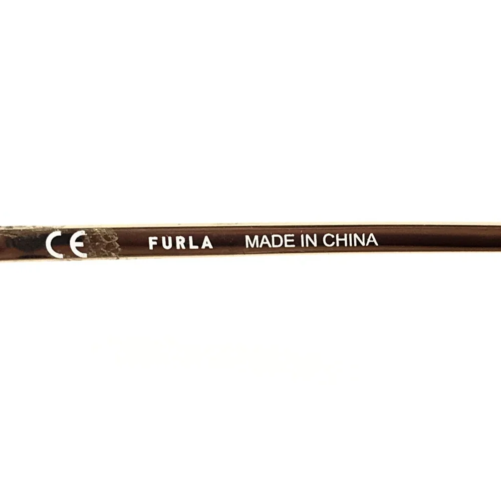 Furla Eyeglasses Frames VFU589S COL.0300 Shiny Gold Crystals Wire Rim 50-19-135